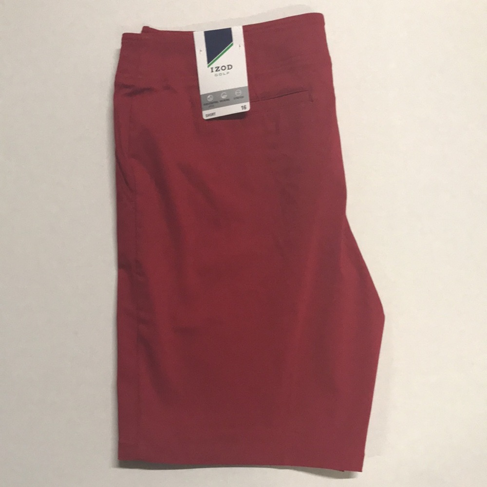 IZOD Women's Golf Stretch 10" Short with Pockets (RED)